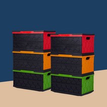 홈쇼핑 몬스터큐 폴딩박스 6개세트 옷정리함 트렁크정리함 54L 대형, 6개 세트(레드2개+오렌지2개+그린2개)