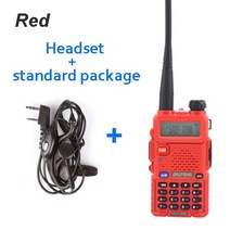 아마추어무전기 생활 무전기 디지털 LTE5w baofeng uv-5r 워키 토키 10km 원래 baofeng 워키 토키 제조 업체 uv-5r 5w 고출력 워키 토키 라디오 판매, 빨간색 헤드셋 추가, 미국 사람