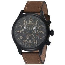 Timex 남성용 익스패디션 필드 크로노그래프 가죽 손목 시계 (T49905)