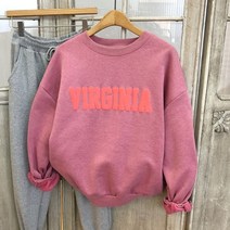 이힝 데일리 프린팅 레터링 기모맨투맨 루즈핏 맨투맨