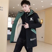 남성 겨울 기모 후드 트렌치코트 미디 자켓 재킷W22111721