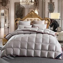 프랑스 캐나다 구스이불 호텔용이불 화이트 그레이 다운 트윈 풀 퀸 킹 사이즈 침대 커버, 200x230cm 3500g, 회색