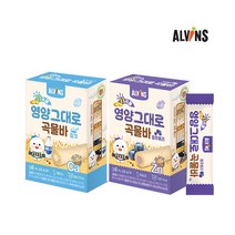 [엘빈즈] 11곡물 영양그대로 곡물바, 곡물바 밀크맛 3개+블루베리맛 3개