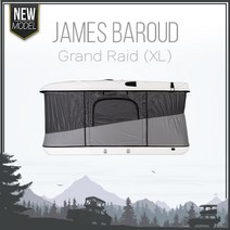 제임스바로드 차량용 루프탑텐트 그랜드레이드 XL 전차종 장착가능 3~4인용 하드쉘 자동개방 솔라팬 검증된 내구성 비교불가, 화이트