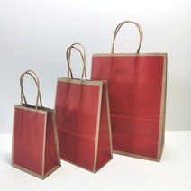 웨딩 생일 크리스마스 세례 파티 선물 가방 제품 패키지 가방 쇼핑 핸드백에 대 한 10pcs 크래프트 종이 포장 가방, 빨간 줄무늬, 26x12x32cm