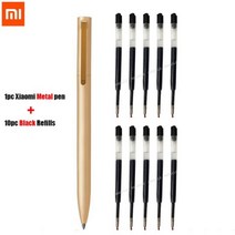 샤오미 Mijia 메탈 로그인 펜 볼펜 서명 0.5MM PREMEC 부드러운 스위스 리필 검정/파랑/빨강 잉크, 1 pen 10Black ink
