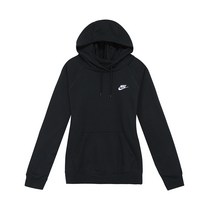 나이키 NSW 에센셜 플리스 풀오버 기모 후드티 블랙 여자 긴팔티 BV4124-010