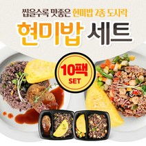 런잇 냉동 간편 현미밥 도시락 2종 10팩 2주 식단관리