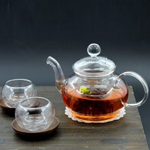 투명하고 맑은 유리 티포트 건강차 따뜻한 티, 27.베러스마일호박티포트1000ml, 1개