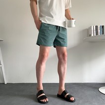 남자 여름 아이스 에센셜 스판 3부 밴딩 반바지 쇼츠