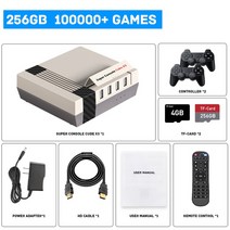 옛날오락기 비디오게임 고전 가정용 게임기 KINHANK-슈퍼 콘솔 큐브 X3 레트로 게임 100000 지원 PSP/PS1/D, 04 미국, 03 256G Gamepad-2