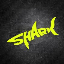 상어 샤크 자동차 스티커 본넷 유리 튜닝 차량용 스티커, SAK01-L, 레드