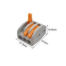 와이어 커넥터 범용 터미널 0.08-2.5mm 케이블 연결용 푸시인 전기 터미널, 10개, P-213