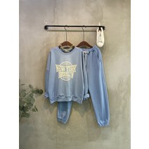 씨샵인더룸 / 모토 빈티지 레터링 맨투맨 티셔츠 밴딩 바지 세트
