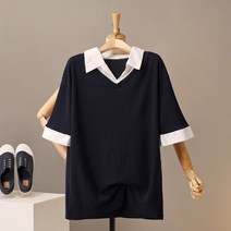 모노시크 드라머 V넥 카라 포인트 티셔츠 MNTE524
