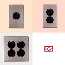 DS이엘씨 D4 블랙 로즈골드 고급 콘센트 모음 스위치 통신 CATV 전화 인터넷 커버 교체 디자인 인테리어 맹커버, 03_매입 4구 콘센트