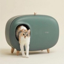 시베리안고양이 사막화하우스화장실 겸용하우스화장실 깔끔후드형화장실 딥그린, 상세페이지 참조