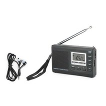 휴대용 미니 FM 디지털 라디오 MW SW 알람 시계 수신기, [01] Black, [01] Black