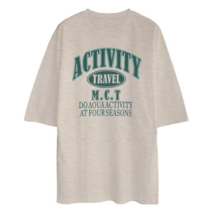 문컬렉션 5부 오버핏 반팔 티셔츠 액티MCT 남녀공용 반팔티