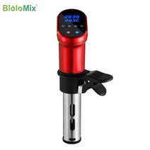 슬로우쿠커 전기냄비 전기쿠커 전기찜기 차주전자 biolomix 3세대 스마트 와이파이 제어 수비드 쿠커 1200w 침수 순환기 진공 히터 정확한 온도, 레드 수비드, 에게