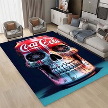 구름쇼파 3D 창의적인 공포 해골 카펫 가족 거실 침실 소파 문짝 매트 장식 카펫 미끄럼 방지 주방 바닥 매트, 51.230cm by 160cm - R