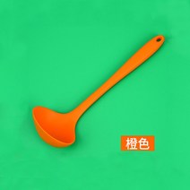 식기 긴 손잡이 실리콘 수프 스푼 가정용 호텔 식사 용품 스푼 주방 조리기구 스푼 신제품, Orange