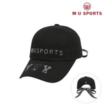 엠유스포츠 [엠유스포츠] 여성 핫픽스 로고 볼캡 (MU21133H201), 블랙