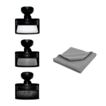 퓨어스타 스탬프 브러쉬 어플리케이터 차량용 세차 스펀지 왁스 패드 어플, EB-1 스탬프 브러쉬 + 타월, 화이트