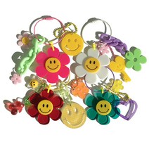 백참 스마일 가방키링 미소꽃 열쇠고리 (와이어링 고리), 레드백참