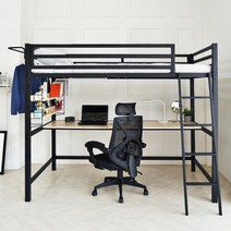 코모드i 올인원 스퀘어 책상형 벙커침대(SS)+13cm메모리볼폼, 단품