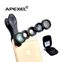 APEXEL 에이펙셀 5 IN 1 스마트폰 렌즈 키트 광각 어안 접사 망원 CPL 5종 세트, APEXEL 5IN1 스마트폰 렌즈 5종세트 뉴 어댑터