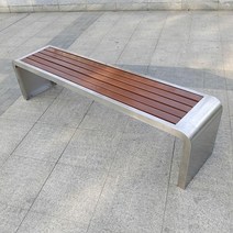 야외 스테인레스 스틸 공원 의자 벤치 광장 부식 방지 플라스틱 나무 철 좌석 커뮤니티 정원 레저, 스테인리스 팔꿈치 발판 100 40