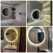 LED 원형 간접 화장대 미용실 욕실 샤워실 면도 양치 보오미 거울 주문제작 벽걸이, LED거울원형800, 직렬(주광/하얀색)