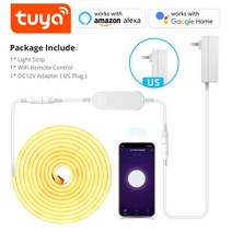 씽크대조명 책상조명 RGB LED 언더 캐비닛 조명 원격 제어 스트립 램프 투야 스마트 라이프 와이파이 주, 04 Warm White US Plug_01 1M