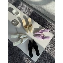 여자 스틸레토 쿠션 뮬 힐 미들힐 슬리퍼 구두 6cm