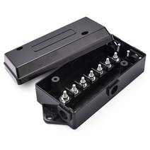 포터 적재함 공구함 1톤 화물차 트럭 mictuning 7 포트 트레일러 배선 정션 박스 7 웨이폴 트레일러 와이어케이블 연결 박스 견인 캠퍼 rv 캐러밴, 검은색