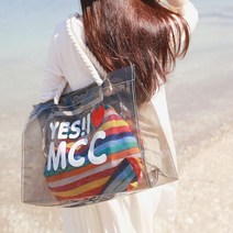 레터링 미니백 숄더백 썸머비치백 여성핸드백 여행용 투명 포인트