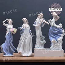 Makone 상표등록 야드로 여인 여자 조각상 도자기 인형 카페 미용실 인테리어 오브제 소품 집들이 선물, 070