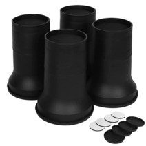 MEETWARM 15.2cm(6인치) 침대 라이저 쌓을 수 있는 튼튼한 원형 가구 라이저 높이 조절 가능 5.2cm(2인치) 10.2cm(4인치) 또는 15.2cm(6인치) 미, Black Round