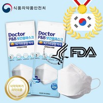 국내산 KF94대형 마스크 화이트 100매 닥터피앤비 1매입 개별포장