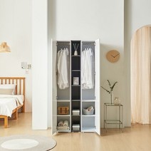 하우스토리 행거 수납장 800 선반 수납선반 옷장, 다크그레이