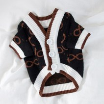 강아지스웨터 비숑 슈나우저 작은반려견 봄가을겨울 겨울가디건, XS(권장 체중 1-3kg), 블랙 가디건