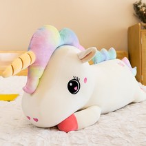 무지개 유니콘 바디필로우 안고자는 동물 빅사이즈 쿠션 성인용 하늘비즈 C11 B582D604, 125cm (1.4kg), 화이트 유니콘