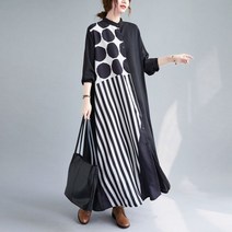 돌잔치 엄마 원피스 드레스 봄 패치 원크 도트 스트립 셔츠
