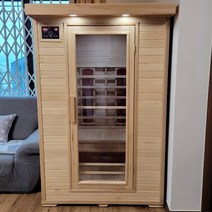 국내산 가정용 편백나무 건식 원적외선 사우나 1인용 2인용, 오렌지