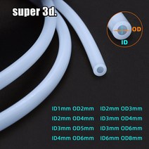 테프론튜브 테프론 호스 3d 프린터 부품 1미터 보우덴 압출기 ptfe 튜브 파이프 j-head hotend v5 v6 1.75mm3mm 필라멘트 id 2mm od 점적테이프, ID2mm 외경4mm