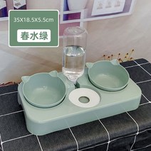 고양이용품 강아지용 개가 쌍사발 자동 물을마시다 식대야 물그릇 방지 엎지르다 분당 밥 애완용품 2825029455, 봄 물 그린 아니 축축함 입 세 공기