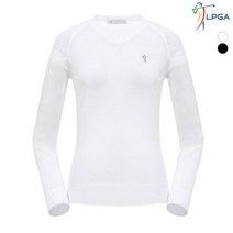 [LPGA골프웨어] 여성 스카시조직 브이넥 니트 풀오버(L191KT603P