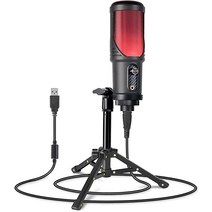 LILANZo USB 발전기 마이크 컴퓨터 단자 PC/노트북/휴대폰/PS4/5 192kHz/24비트 카디오이드 스트리밍 팟캐스트 스튜디오 회수용 볼륨 조절 및 음소거 버튼 포함 레