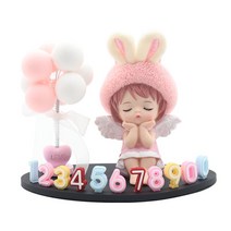 통통몰 천사인형 주차번호판 차량용 인테이어, 보라+풍선